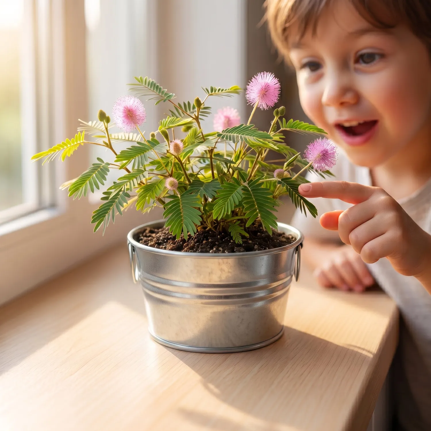 Buzzy Seeds Sensitive Plant dyrkningssæt mini basin røreplante