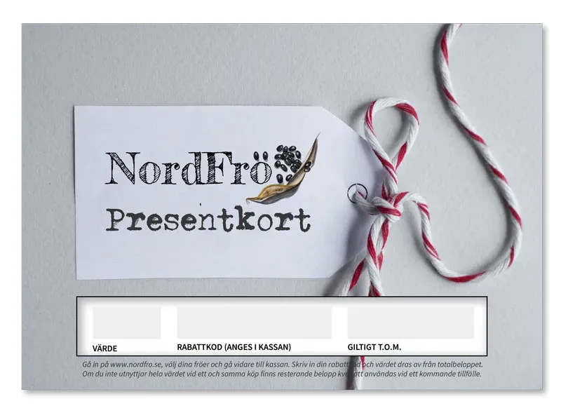 NordFrö Fysisk presentkort gavekort havefrø