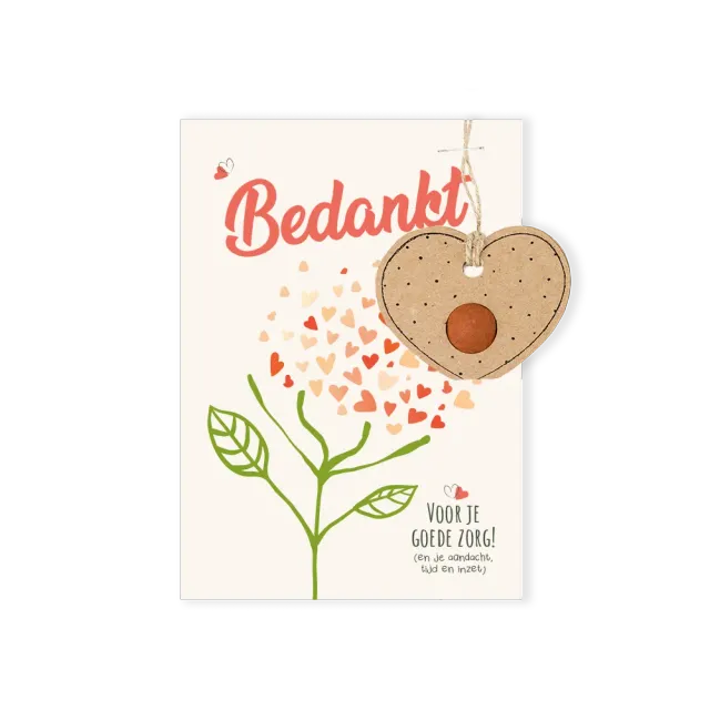Blossombs Dag van de Zorg frøbombe hjerte kort vedhæng