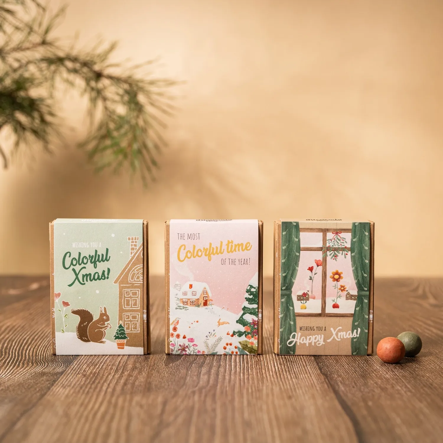 Blossombs Gift Box Mini gaveæske 4 stk happy xmas