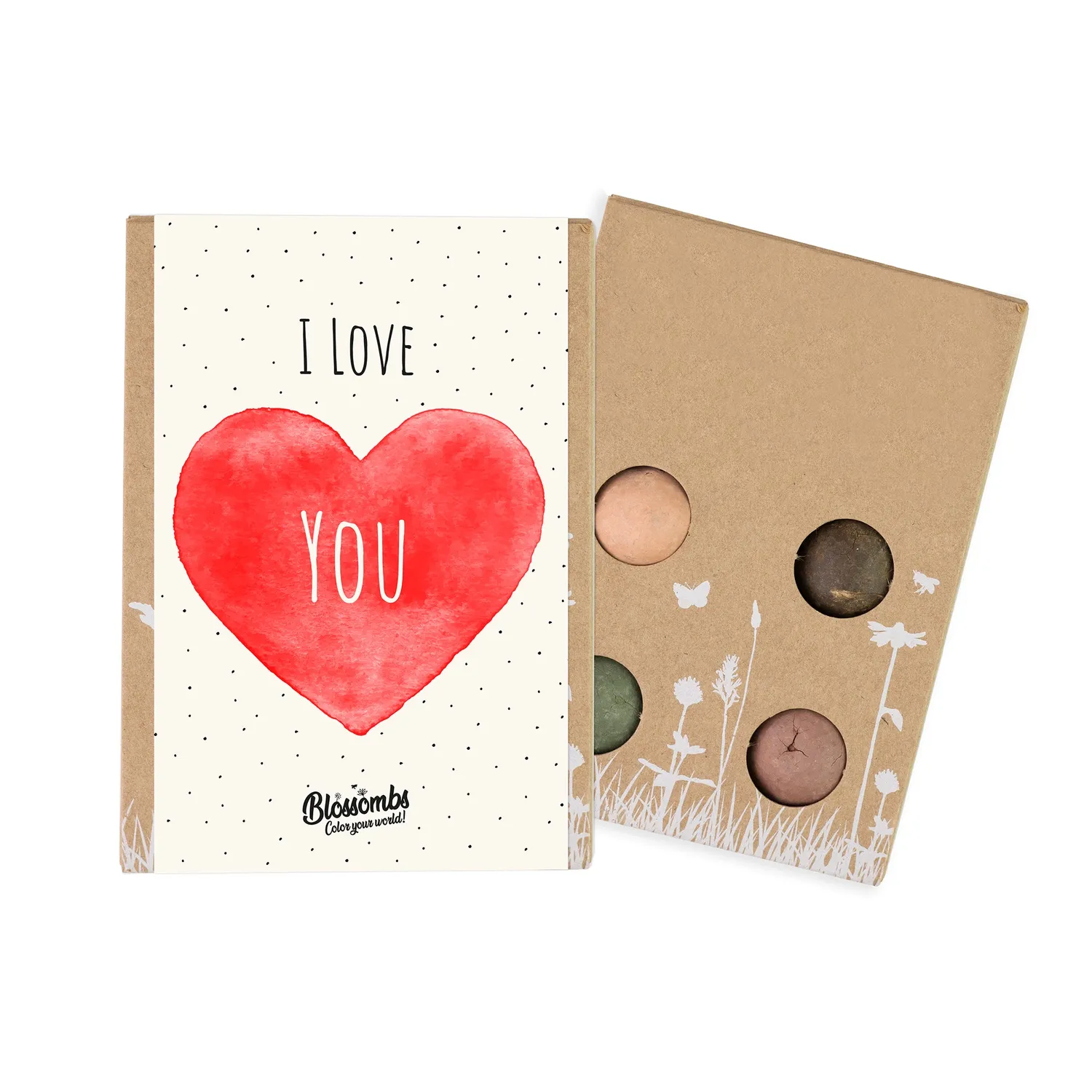 Buzzy Seeds Wildflower Mini frøbomber i love you 4 stk