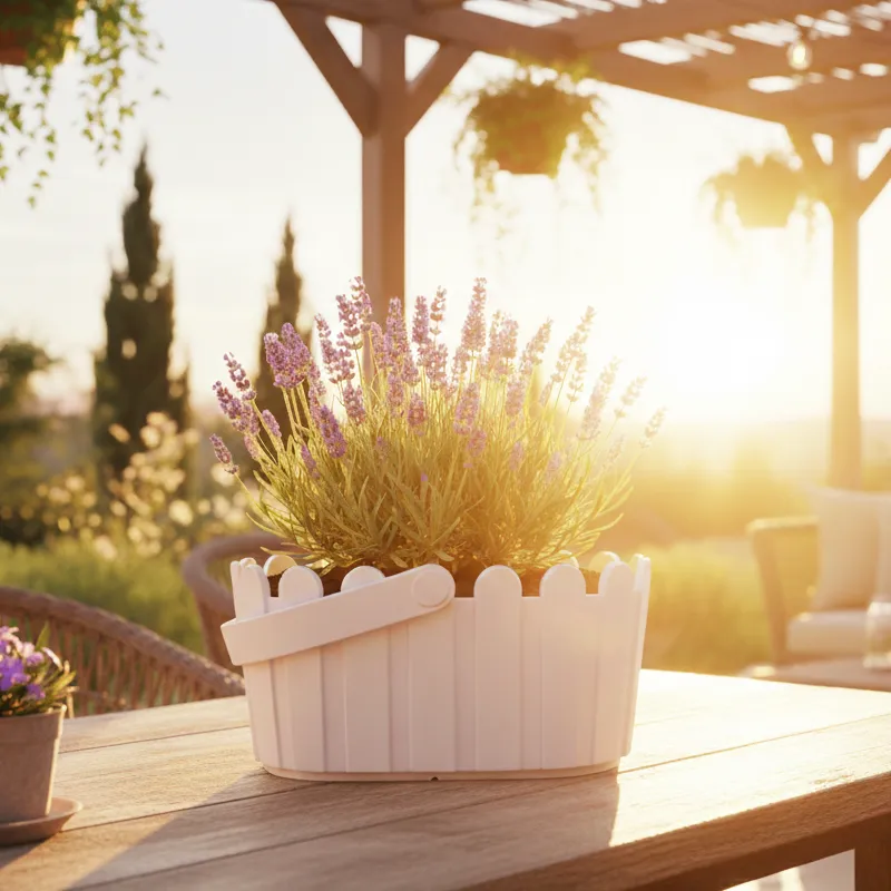 Buzzy Seeds Lavender dyrkningssæt hvid kurv duftende