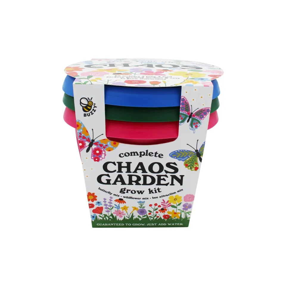 Buzzy Seeds Chaos Garden dyrkningssæt 3-pak vildblomster