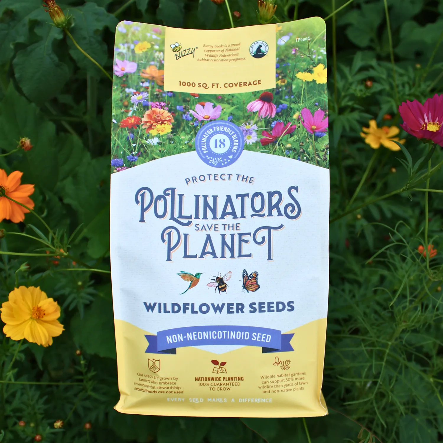 Buzzy Seeds Pollinator vildblomst frøblanding 450 g