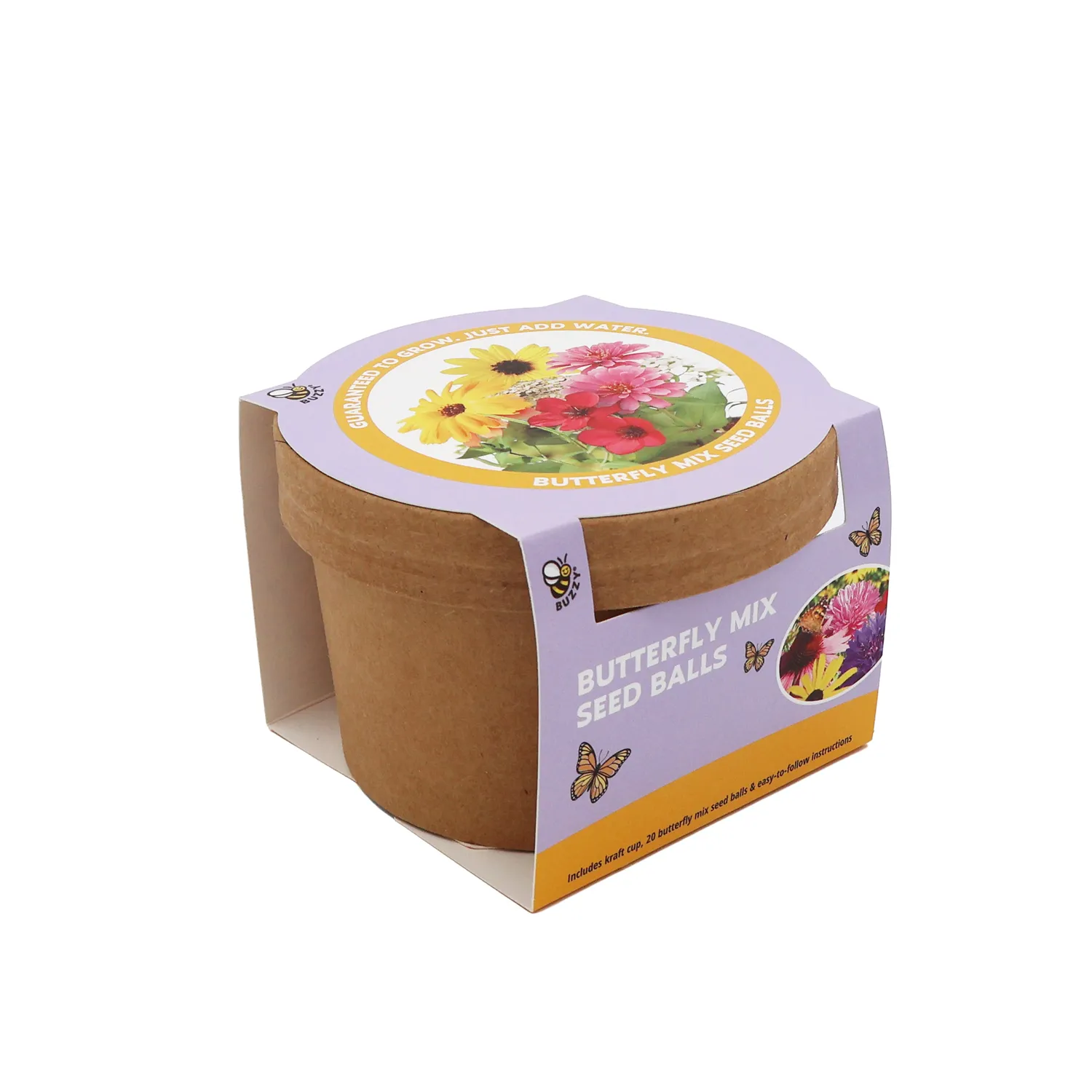 Buzzy Seeds Wildflower frøbomber 20-pak bestøvermix