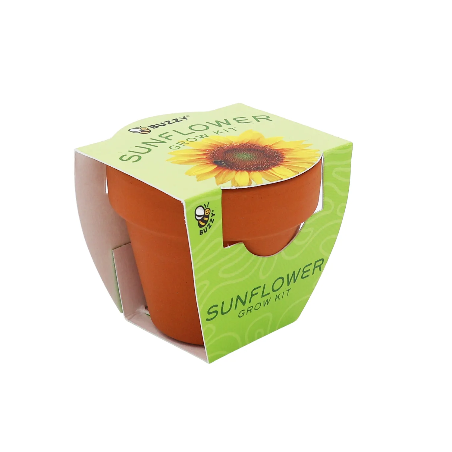 Buzzy Seeds Bright Solsikke dyrkningssæt terracotta 12-pak