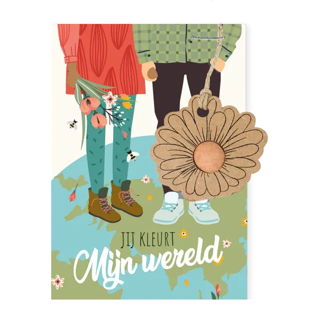 Blossombs Jij kleurt mijn wereld kort med frøbombe vedhæng