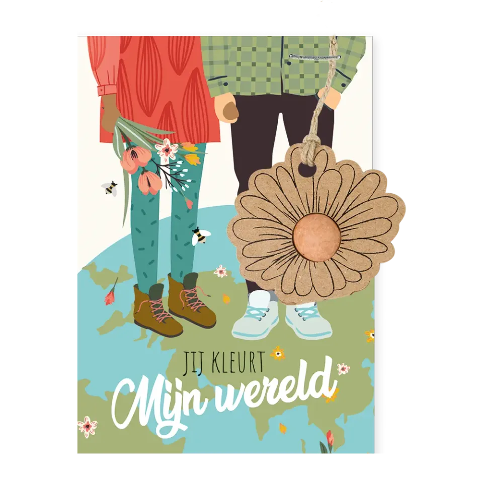 Blossombs Jij kleurt mijn wereld kort med frøbombe vedhæng