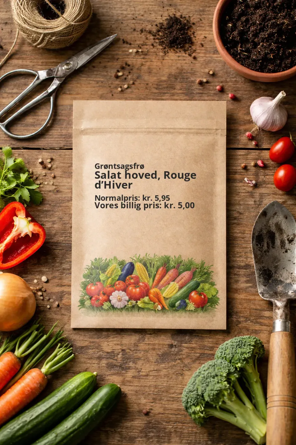 Trifolium Salat Rouge d’Hiver frø hovedsalat