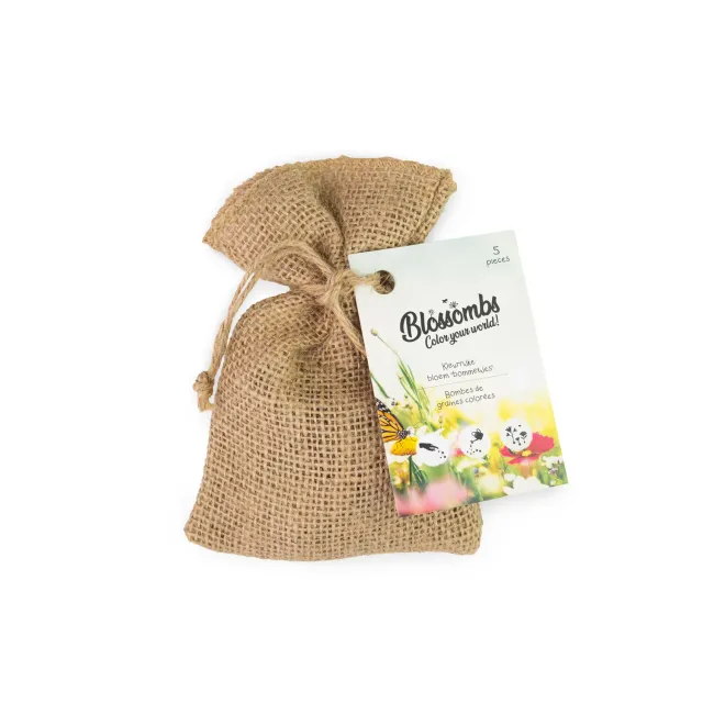 Blossombs Jutepose frøbomber 8 stk vildblomst