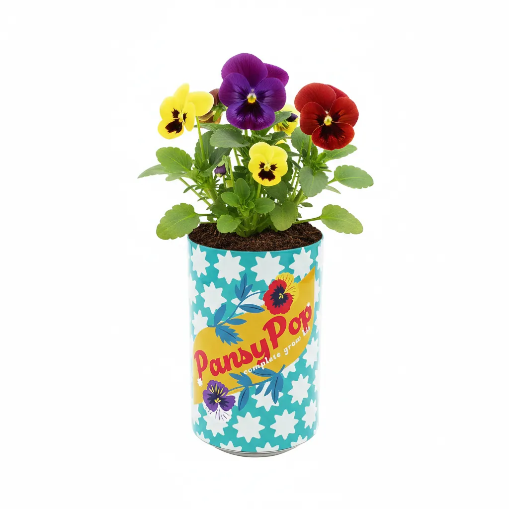Buzzy Seeds Pansy Pop dyrkningssæt sodadåse stedmoder