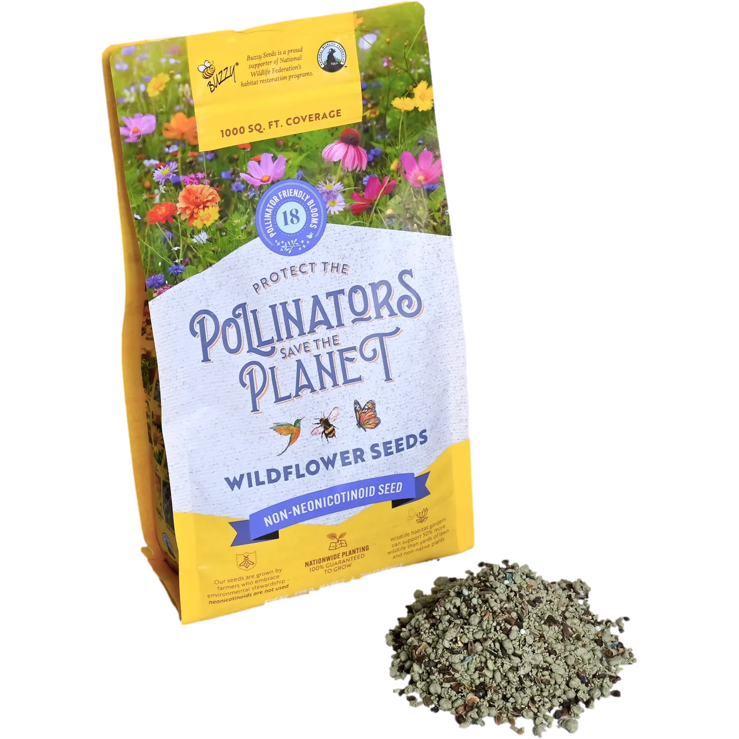 Buzzy Seeds Pollinator vildblomst frøblanding 450 g