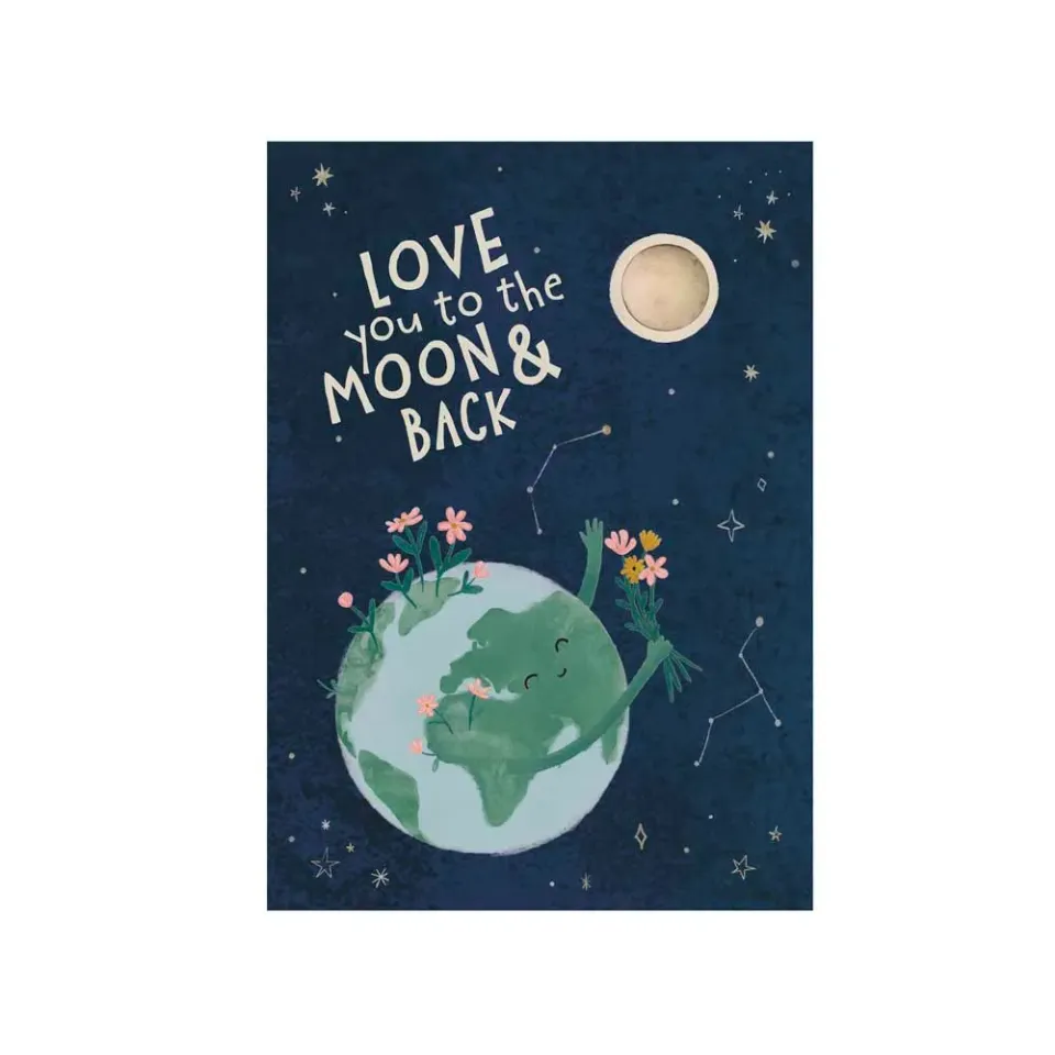 Buzzy Seeds Love You To The Moon & Back frøkugle kort