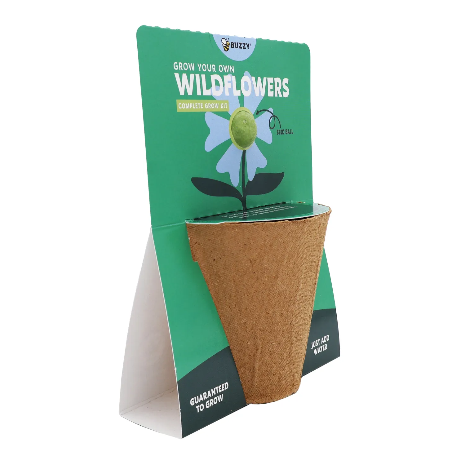 Buzzy Seeds Wildflower Grow Kit frøbombe grøn bestøvermix