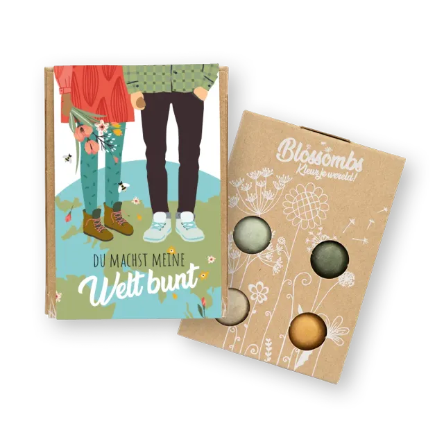 Blossombs Mini Du machst meine Welt bunt frøbomber 4 stk vilde