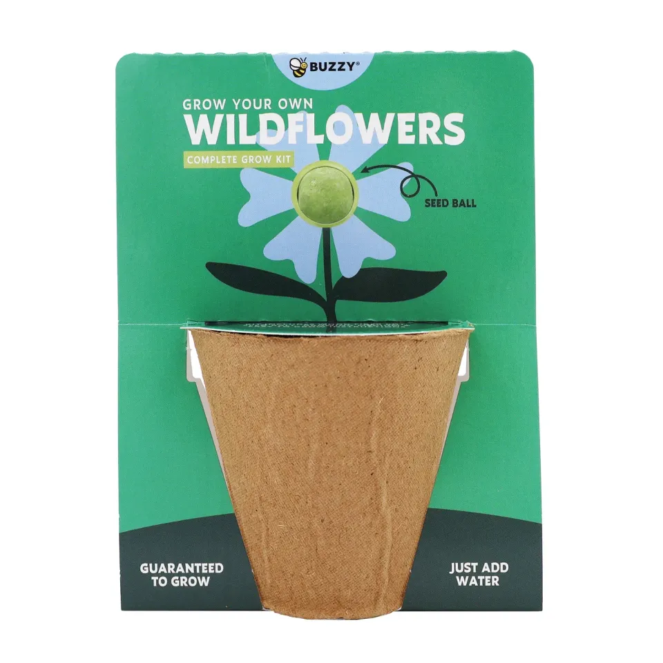 Buzzy Seeds Wildflower Grow Kit frøbombe grøn bestøvermix