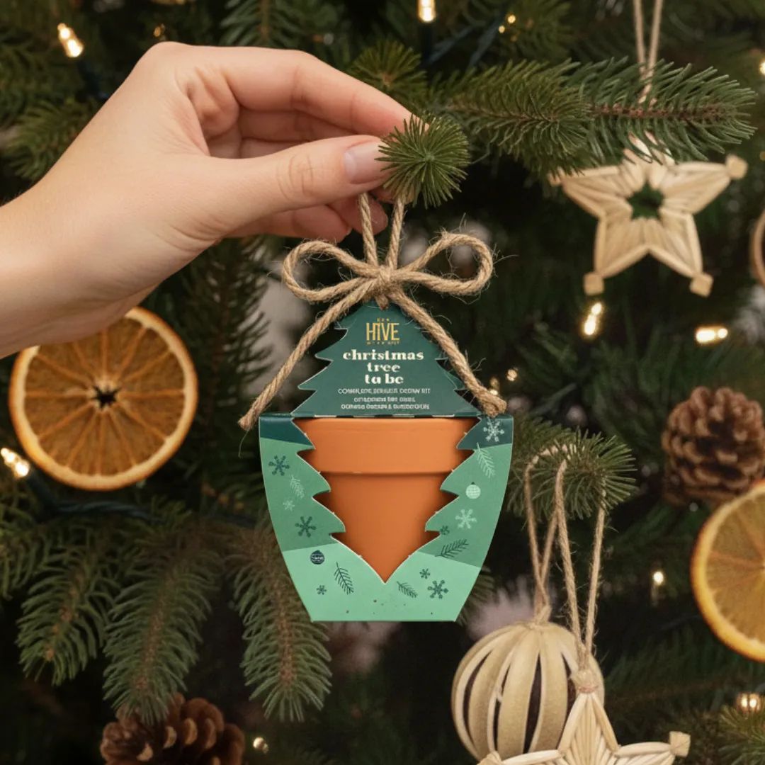 Buzzy Seeds Christmas Tree To Be dyrkningssæt 4 potter
