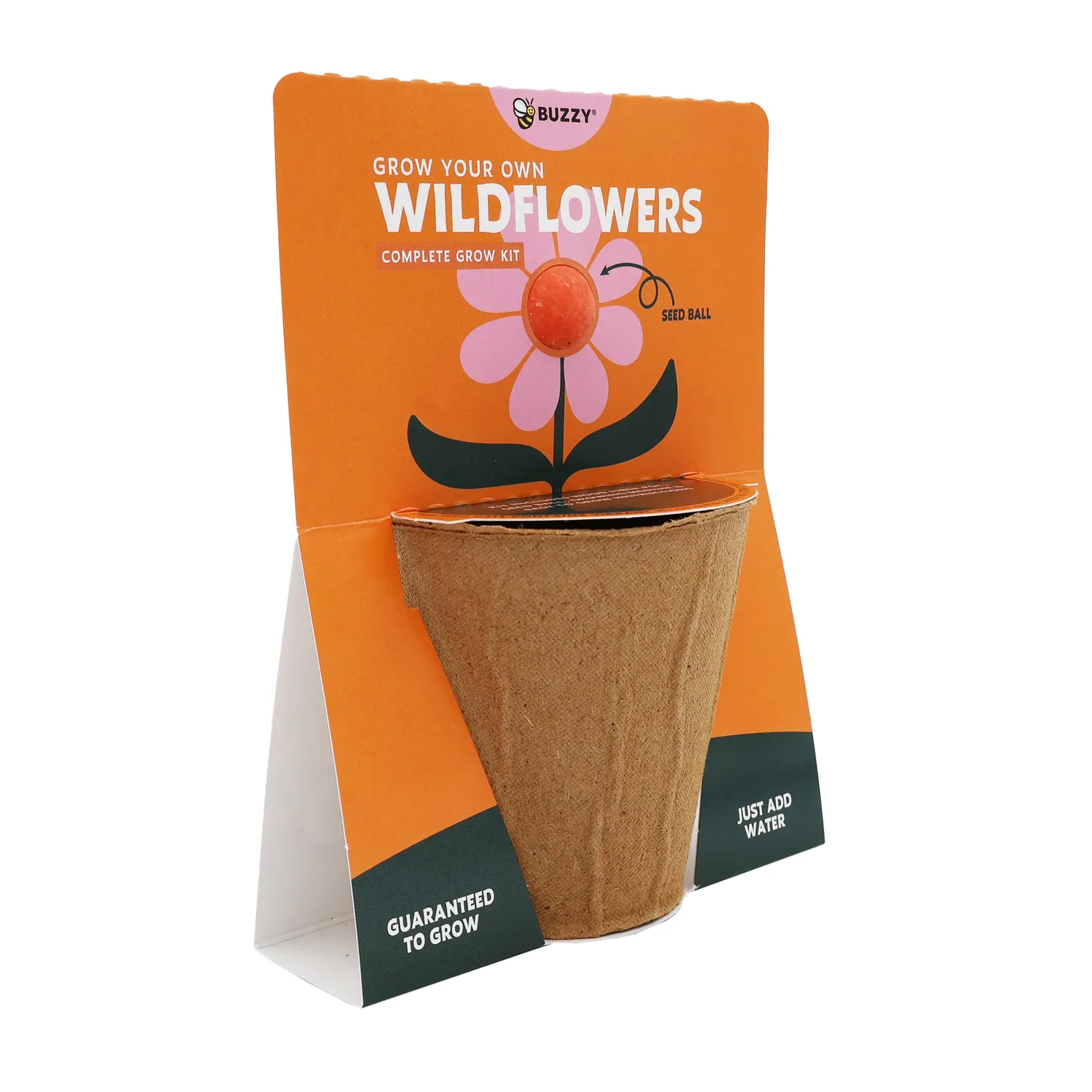 Buzzy Seeds Wildflower Grow Kit frøbomber orange 1 stk
