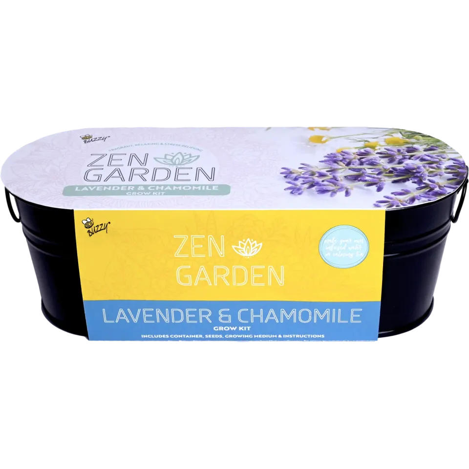 Buzzy Seeds Zen Garden dyrkningssæt lavendel kamille sort