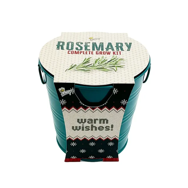 Buzzy Seeds Warm Wishes Holiday Pail dyrkningssæt rosmarin