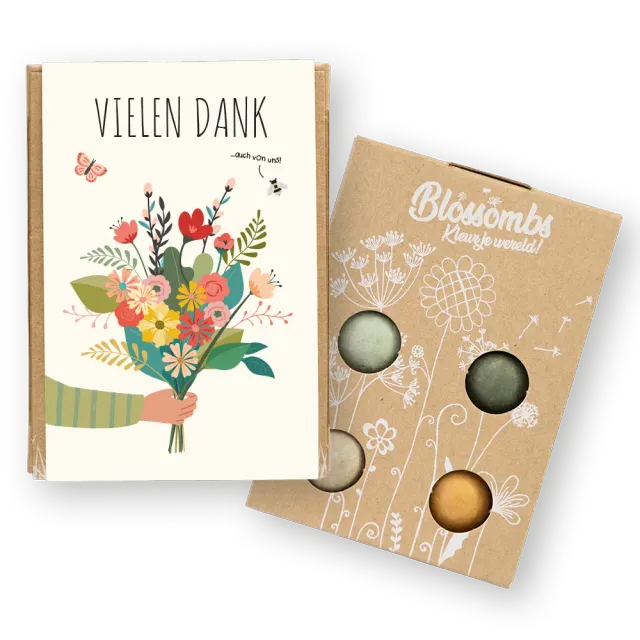 Blossombs Gift Box Mini Vielen Dank frøbomber 4 stk vilde blomster