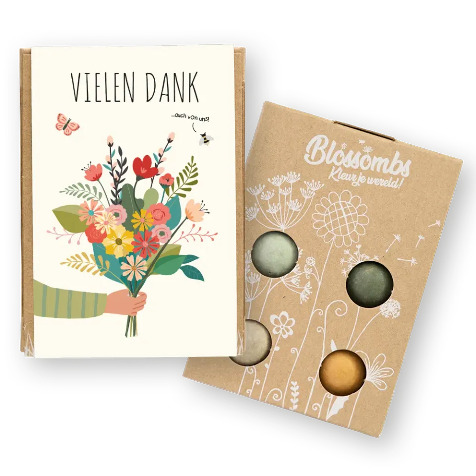Blossombs Gift Box Mini Vielen Dank frøbomber 4 stk vilde blomster