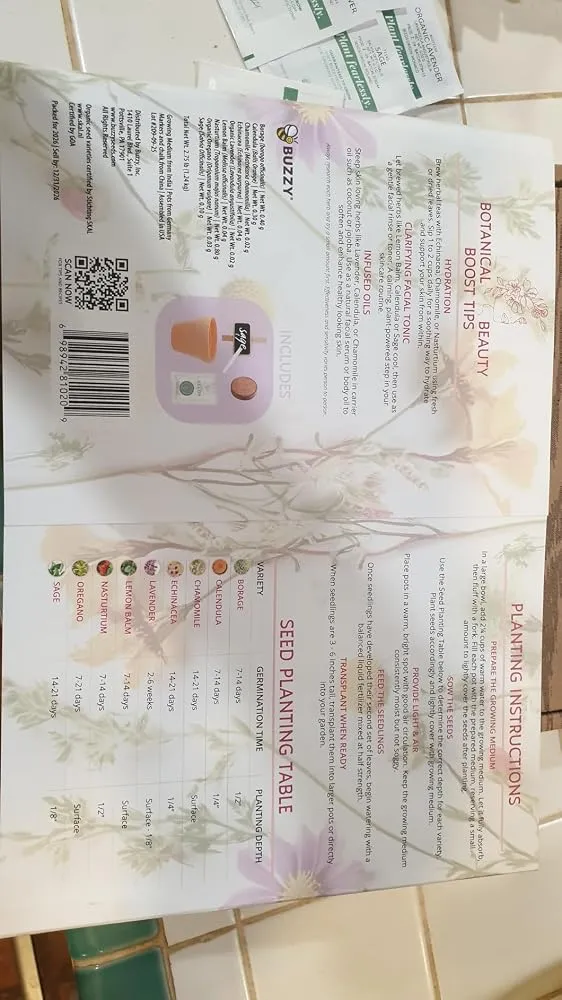 Buzzy Seeds Organic Herb Garden dyrkningssæt 9 sorter økologisk