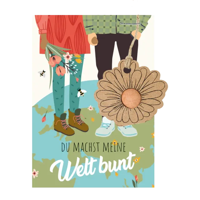 Blossombs Blomstervedhæng frøbombe kort kulørt