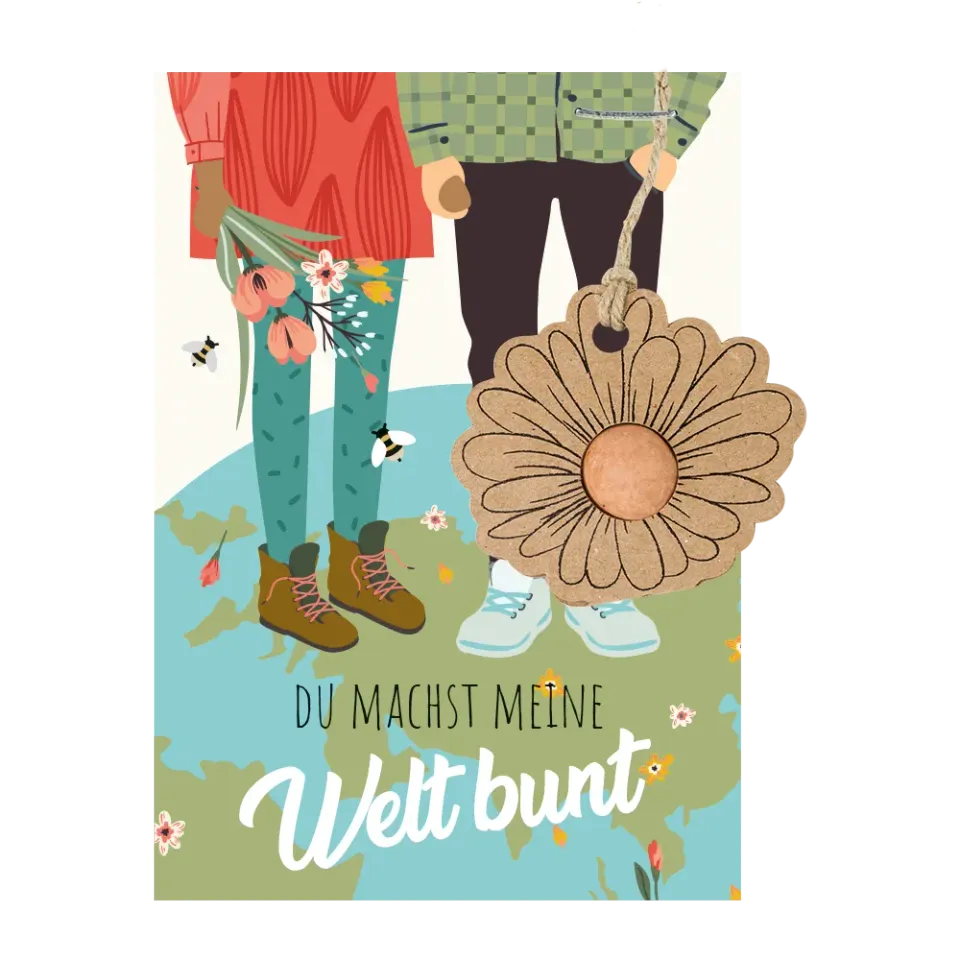 Blossombs Blomstervedhæng frøbombe kort kulørt