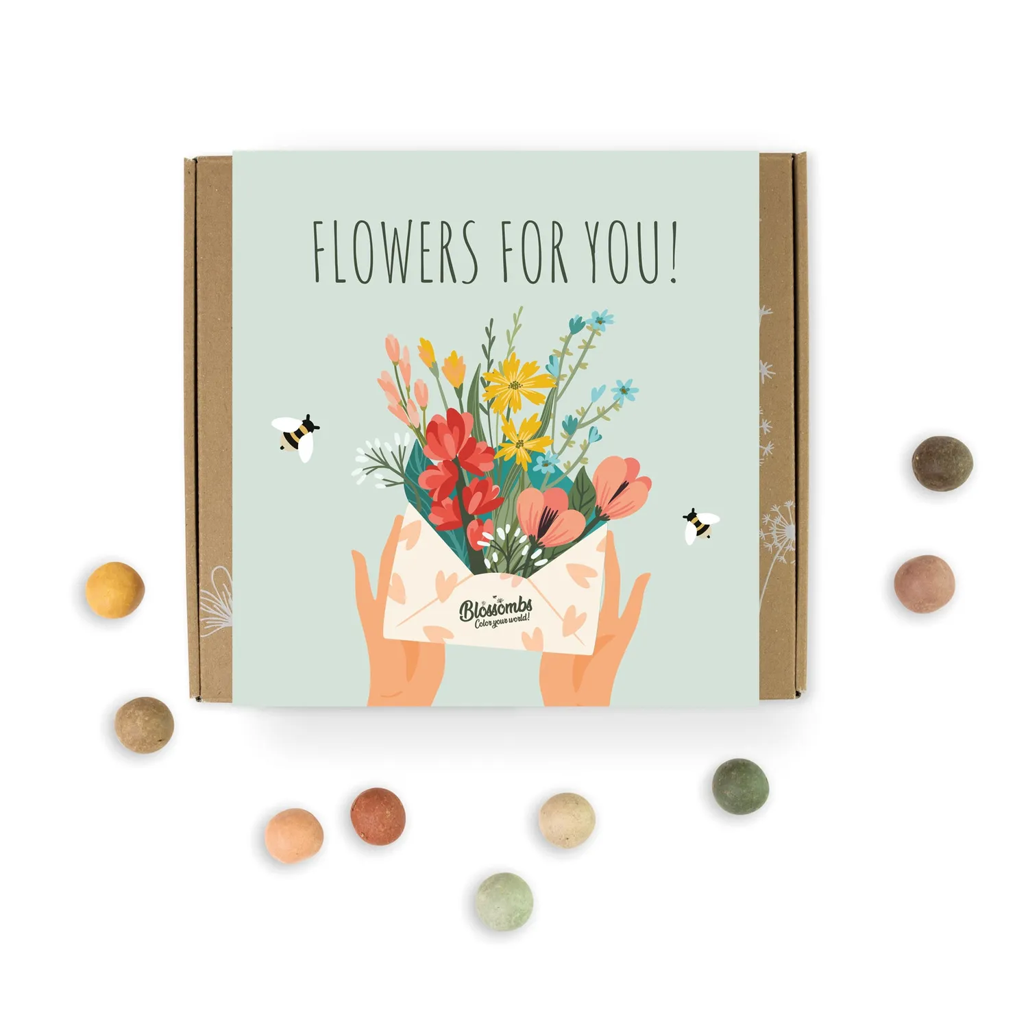 Buzzy Seeds Flowers For You frøbomber 9-pak gaveæske
