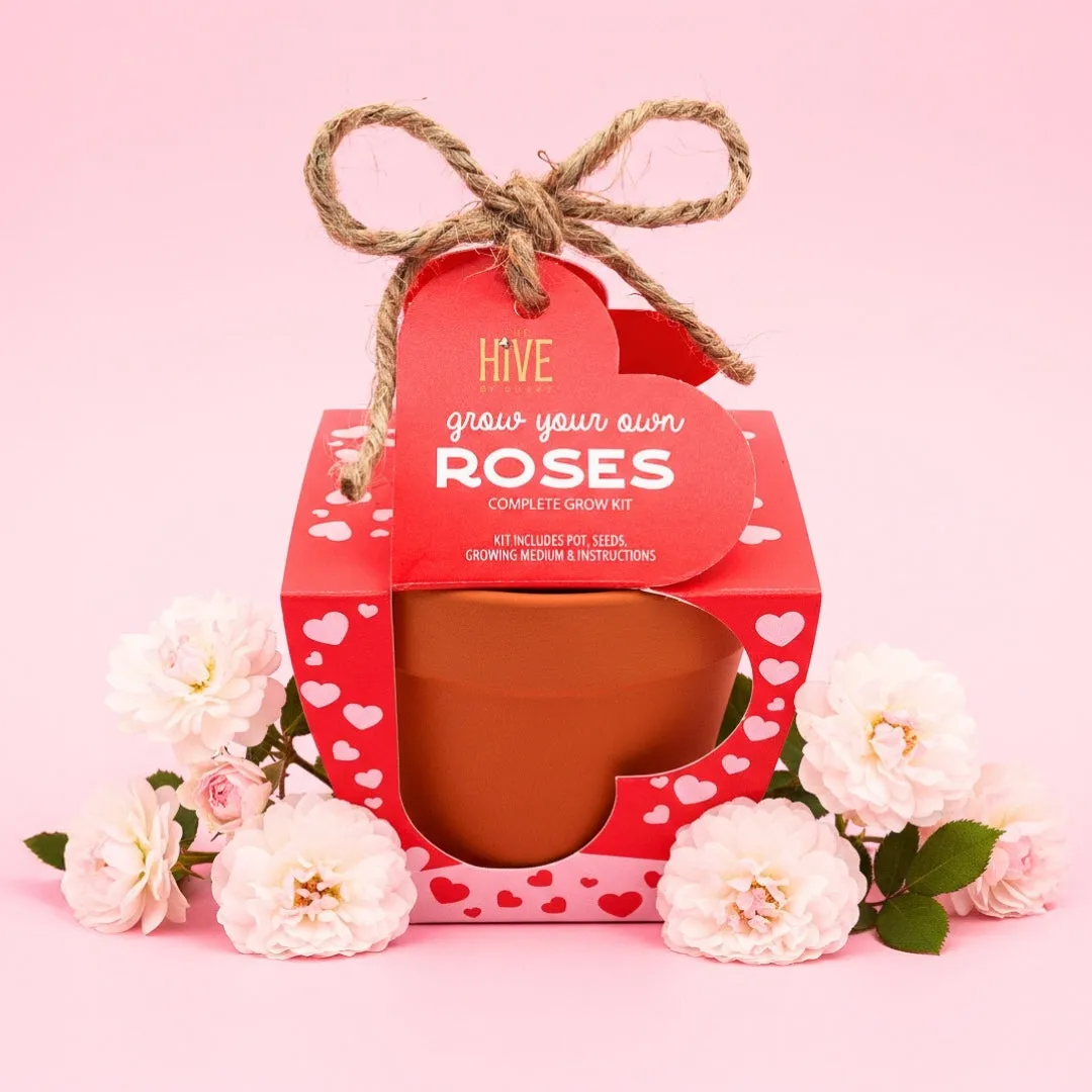 Buzzy Seeds Mini Rose dyrkningssæt terracotta 4-pak kærlighed