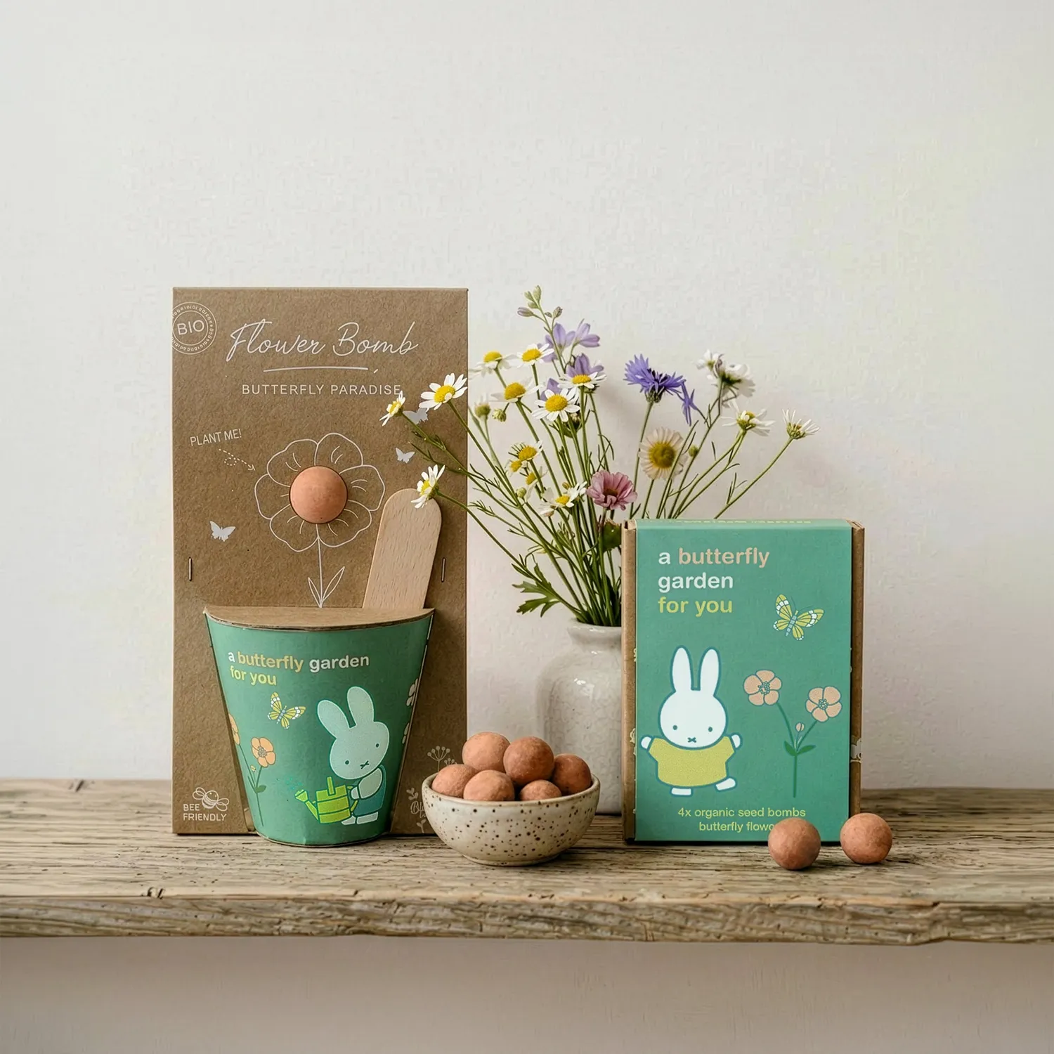 Blossombs Gift Box mini frøbomber 4 stk sommerfugl