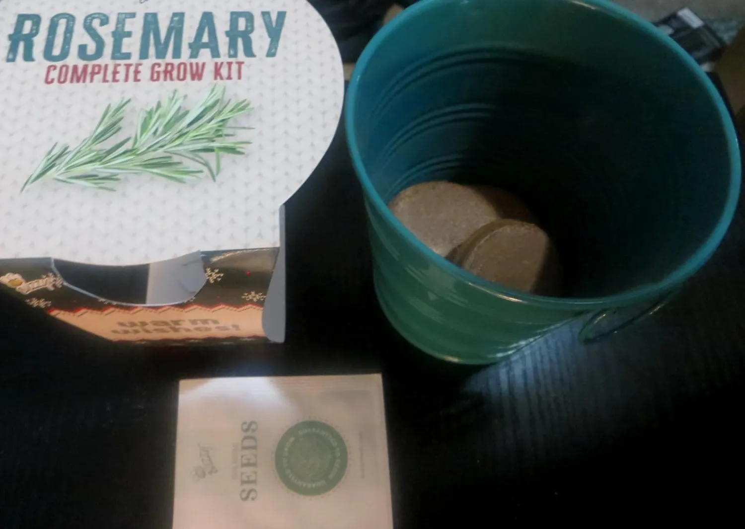 Buzzy Seeds Warm Wishes Holiday Pail dyrkningssæt rosmarin