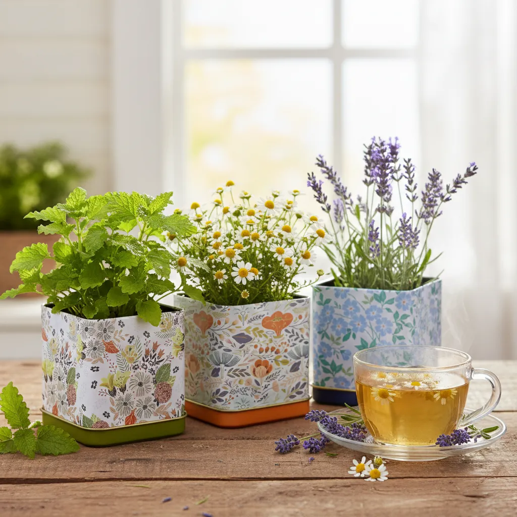 Buzzy Seeds Tea Garden tedyrkningssæt 3-pak urter