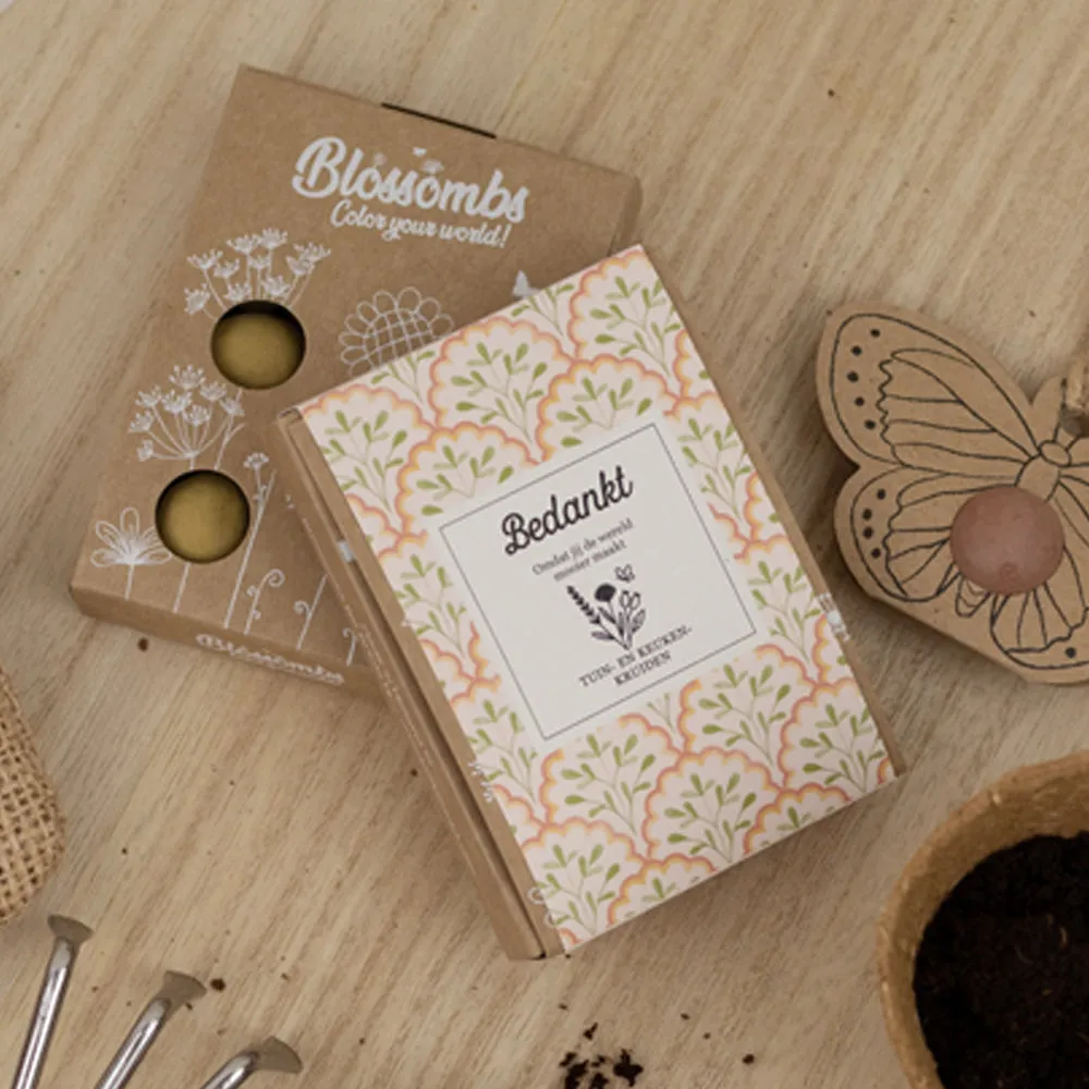 Blossombs Gift Box Mini frøbomber 4 stk krydderurter