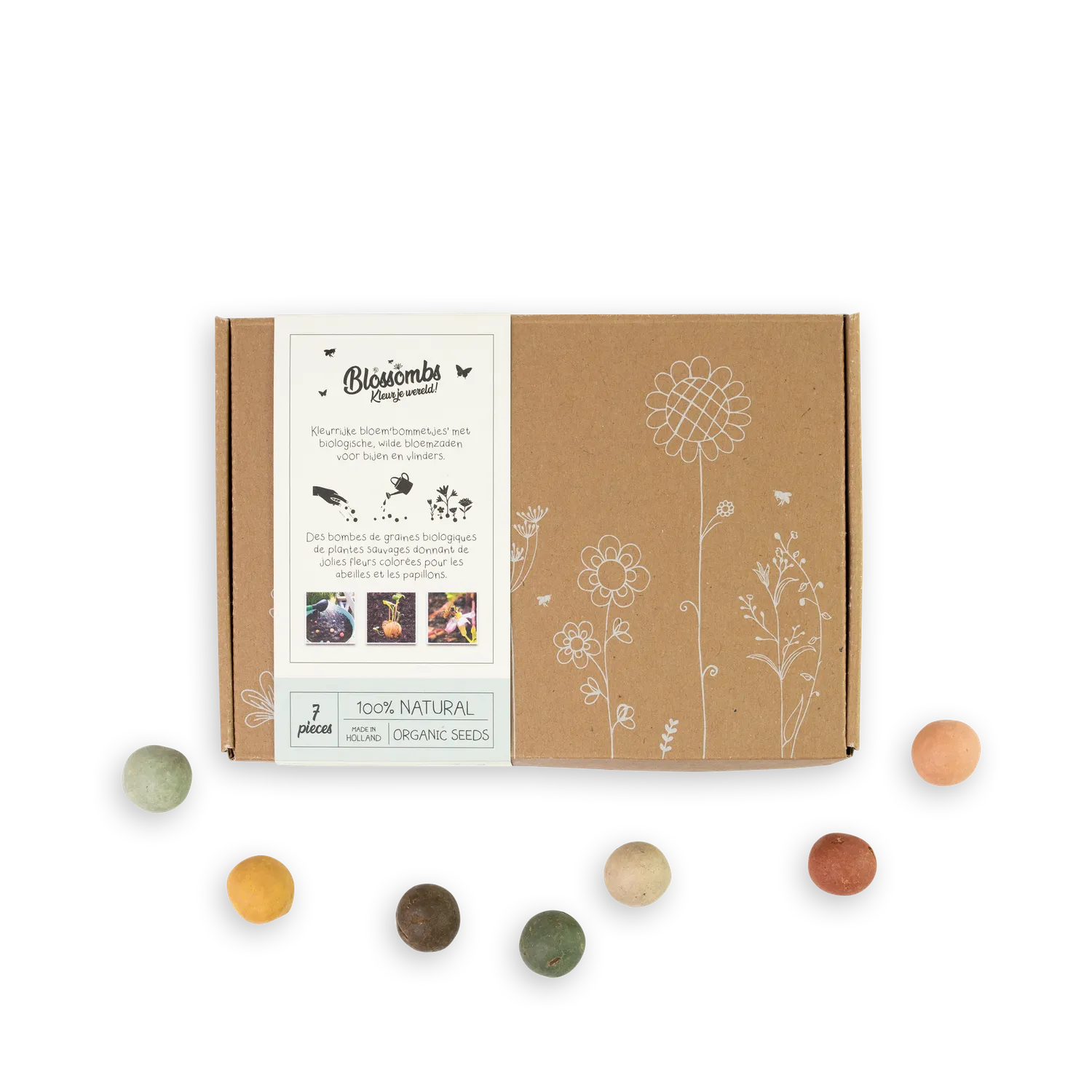 Blossombs Giftbox Small frøbomber 7 stk vilde blomster