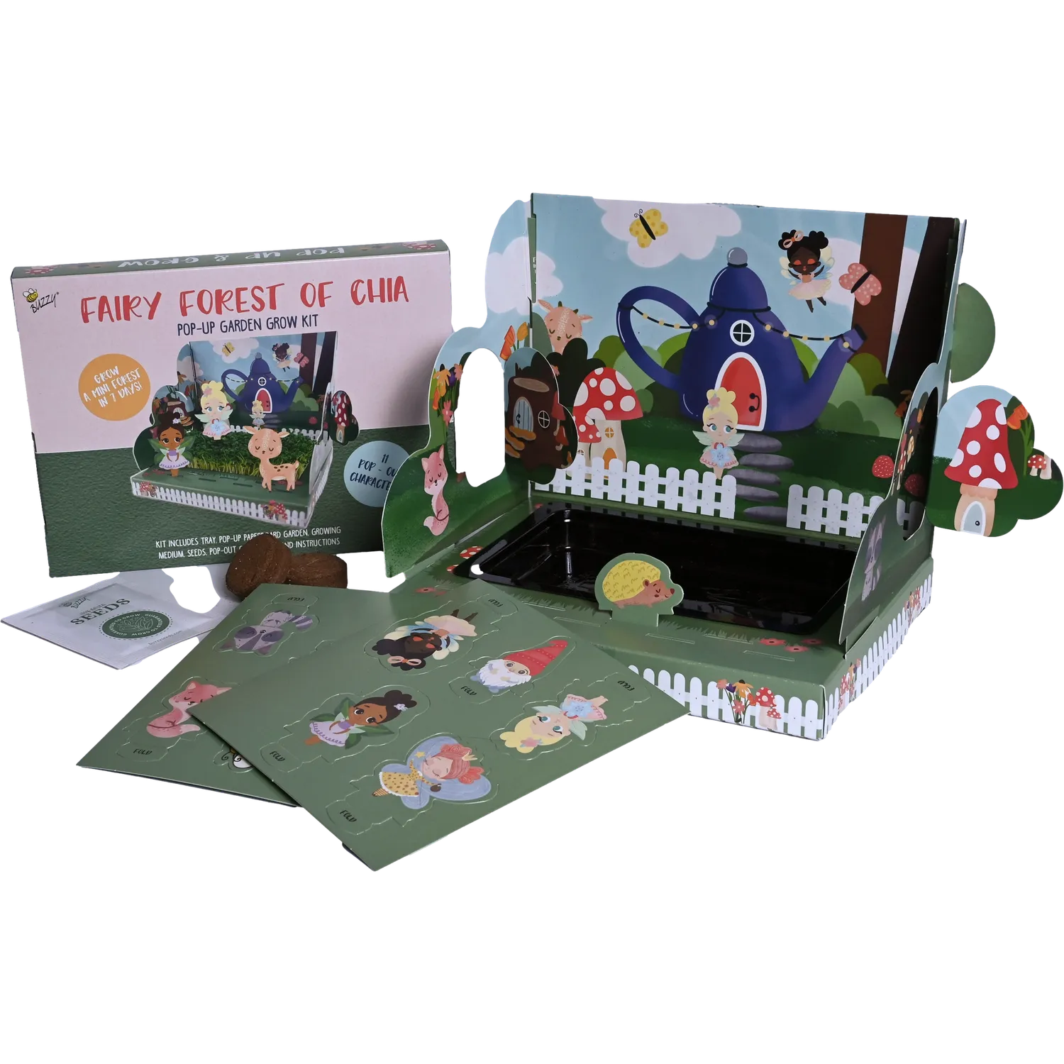 Buzzy Seeds Fairy Forest Chia dyrkningssæt 11 fefigurer