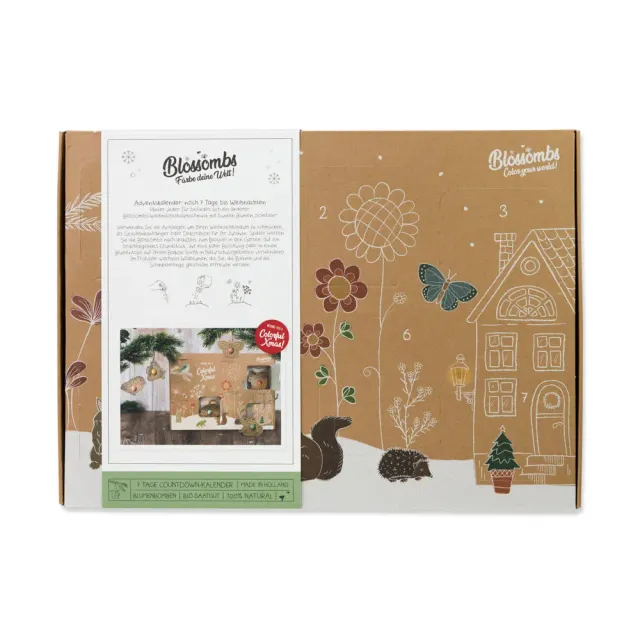 Blossombs Xmas julekalender frøbomber 7 stk vedhæng