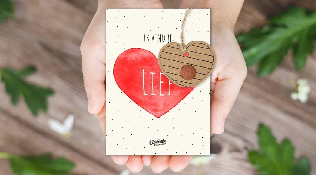 Blossombs Amour valentinkort 1 frøbombe hjerte