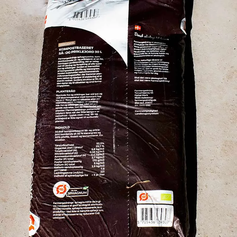 Urtegartneriet øko Så- og priklejord 30 liter sphagnumfri