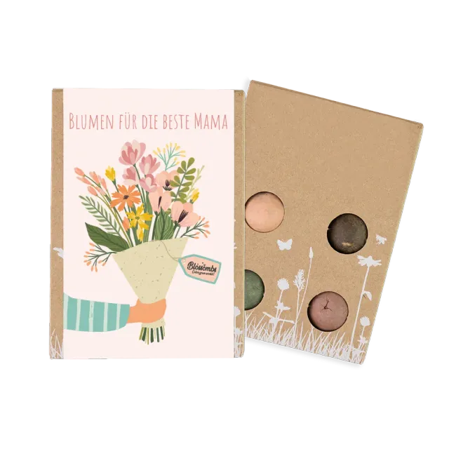 Blossombs Geschenkbox Mini Beste Mama frøbomber 4 stk morsdag