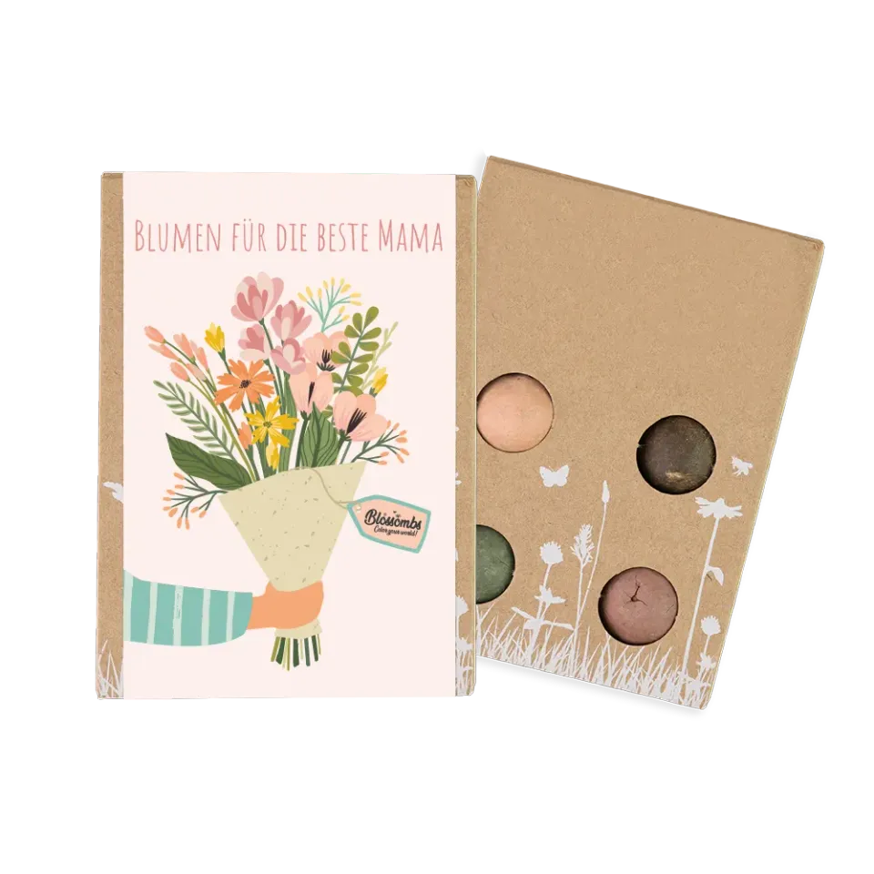 Blossombs Geschenkbox Mini Beste Mama frøbomber 4 stk morsdag