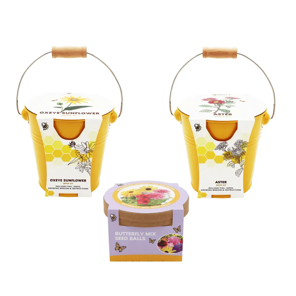 Buzzy Seeds Pollinator frøkugler spand bundle
