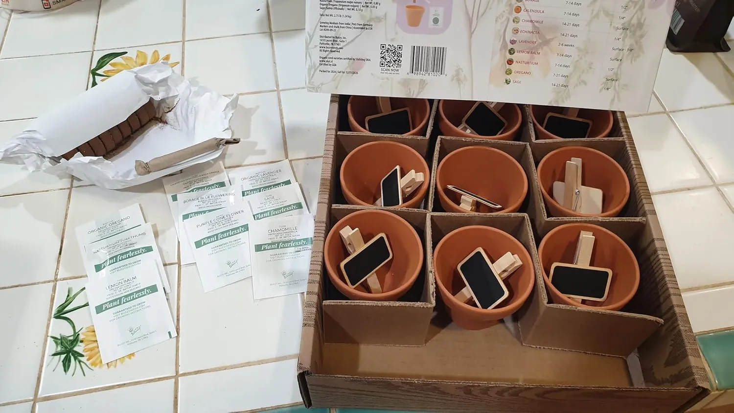 Buzzy Seeds Organic Herb Garden dyrkningssæt 9 sorter økologisk