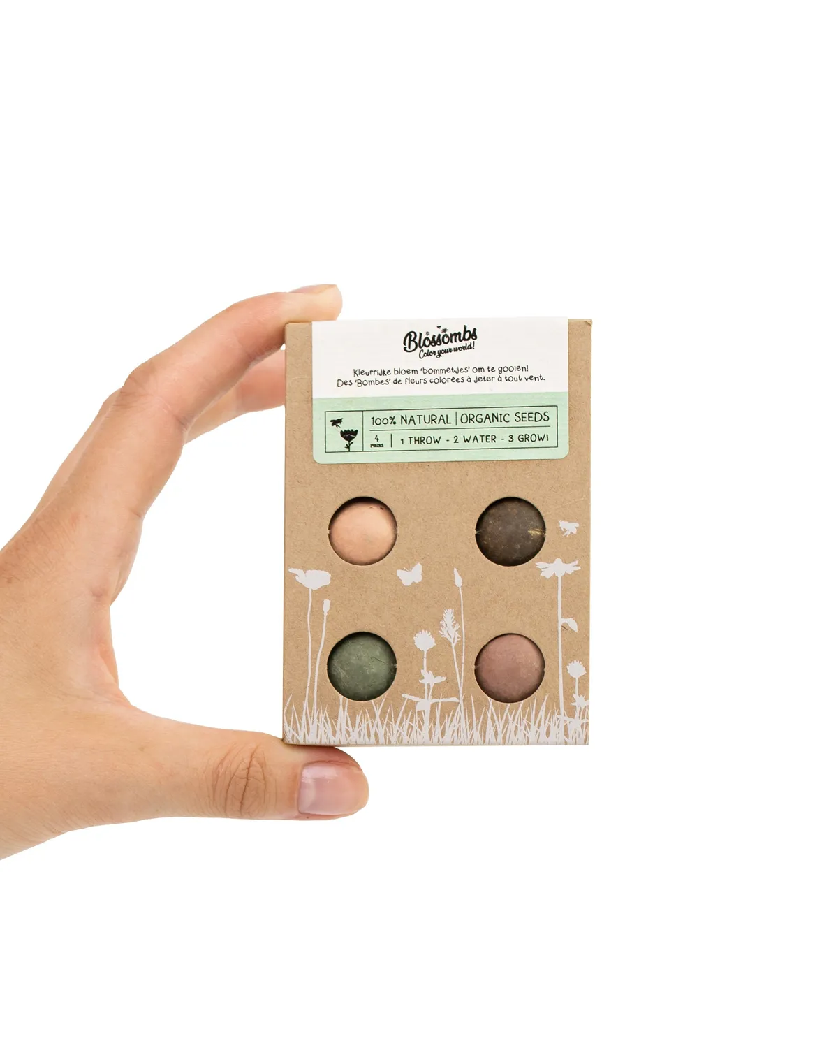Blossombs Giftbox Mini frøbomber 4 stk mix blomster