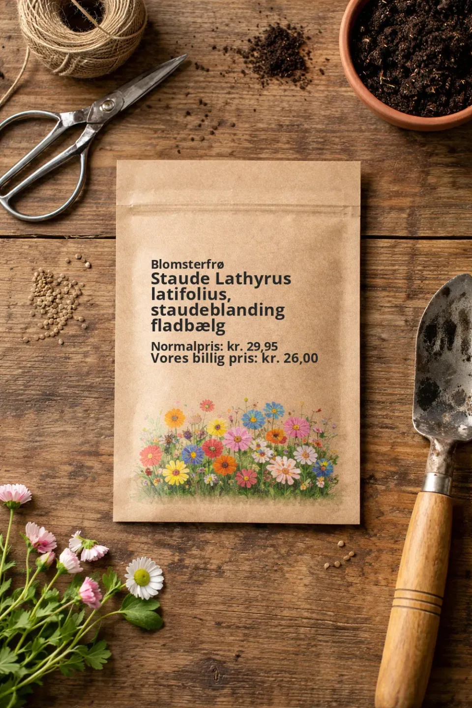 Trifolium Lathyrus latifolius staudefrø blanding