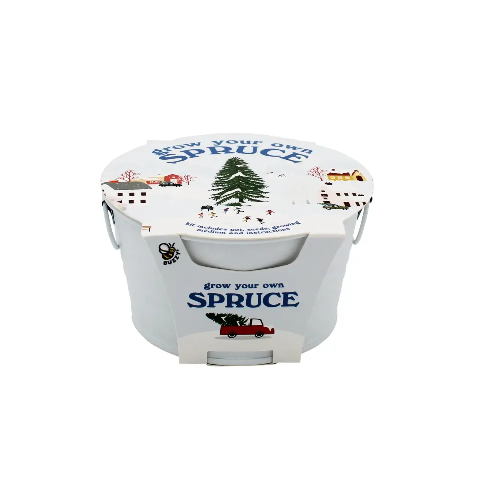 Buzzy Seeds Christmas Tree dyrkningssæt hvid basin