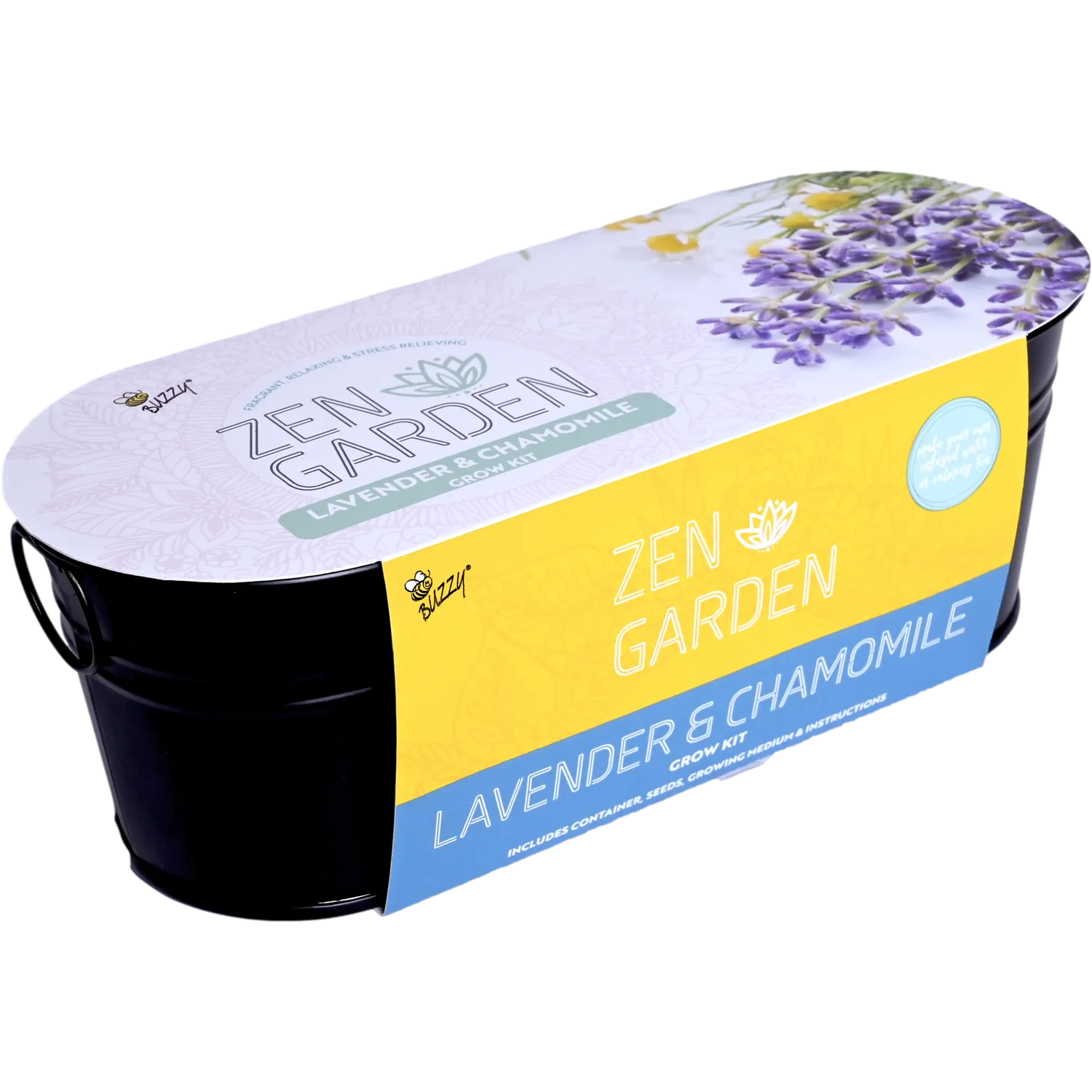 Buzzy Seeds Zen Garden dyrkningssæt lavendel kamille sort