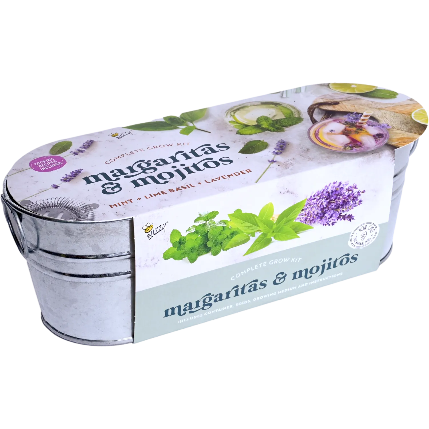 Buzzy Seeds Cocktail dyrkningssæt mynte limebasilikum lavendel