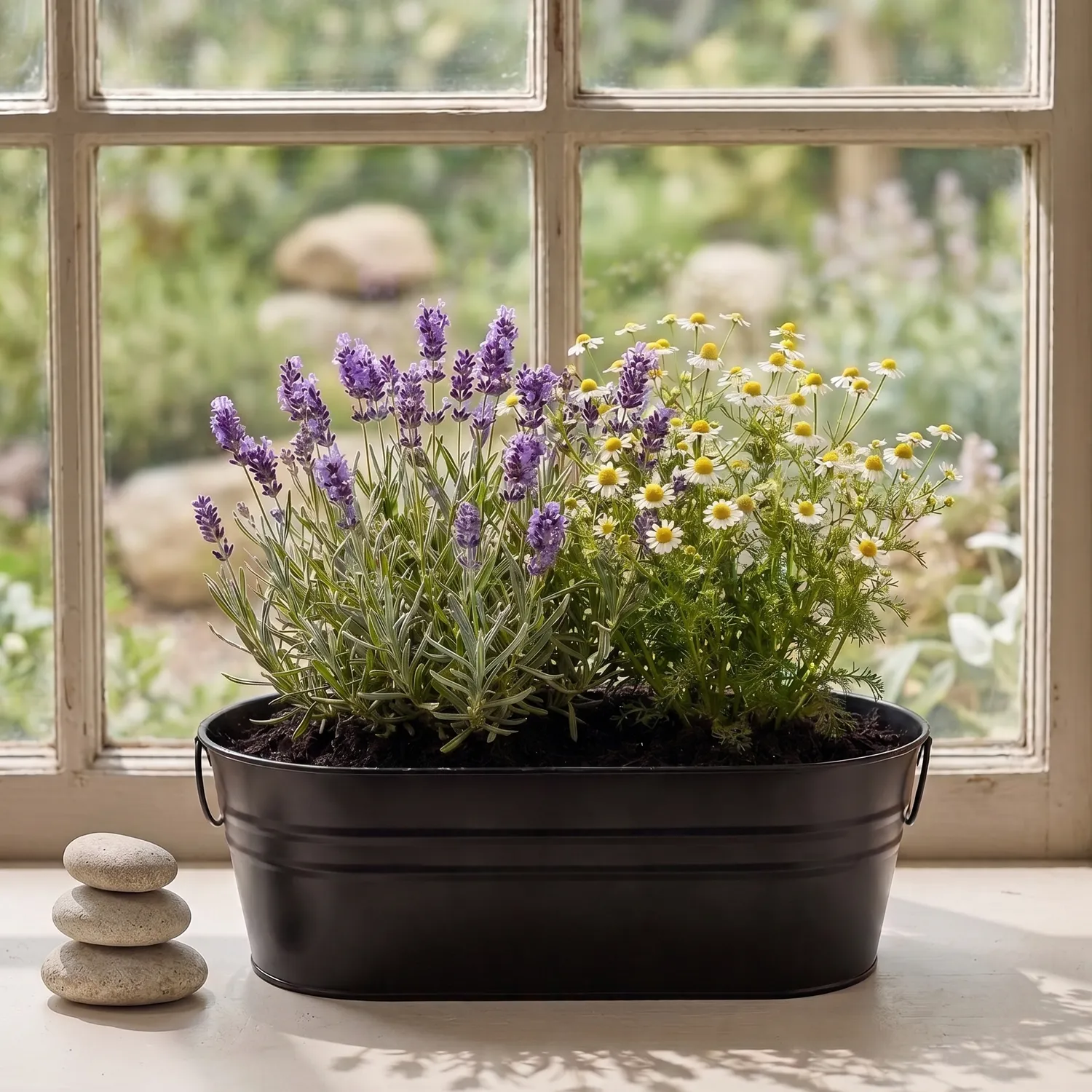 Buzzy Seeds Zen Garden dyrkningssæt lavendel kamille sort